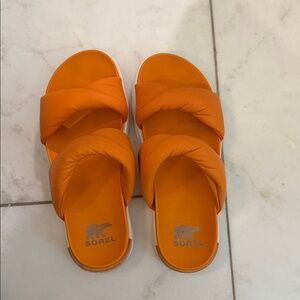 Sorel Vibrant Orange Slide Sandals